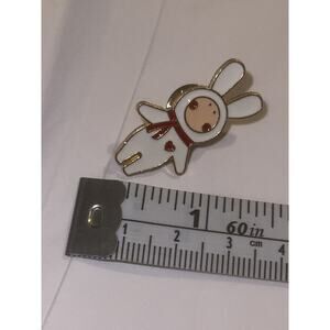 Bunny With Red Heart Pin Brooch